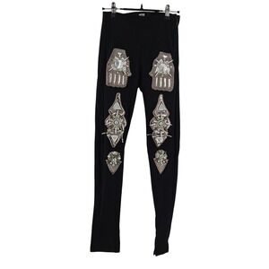 KTZ Kokon To Zai Embellished Spiked Leggings Pants Black Goth Steampunk XS